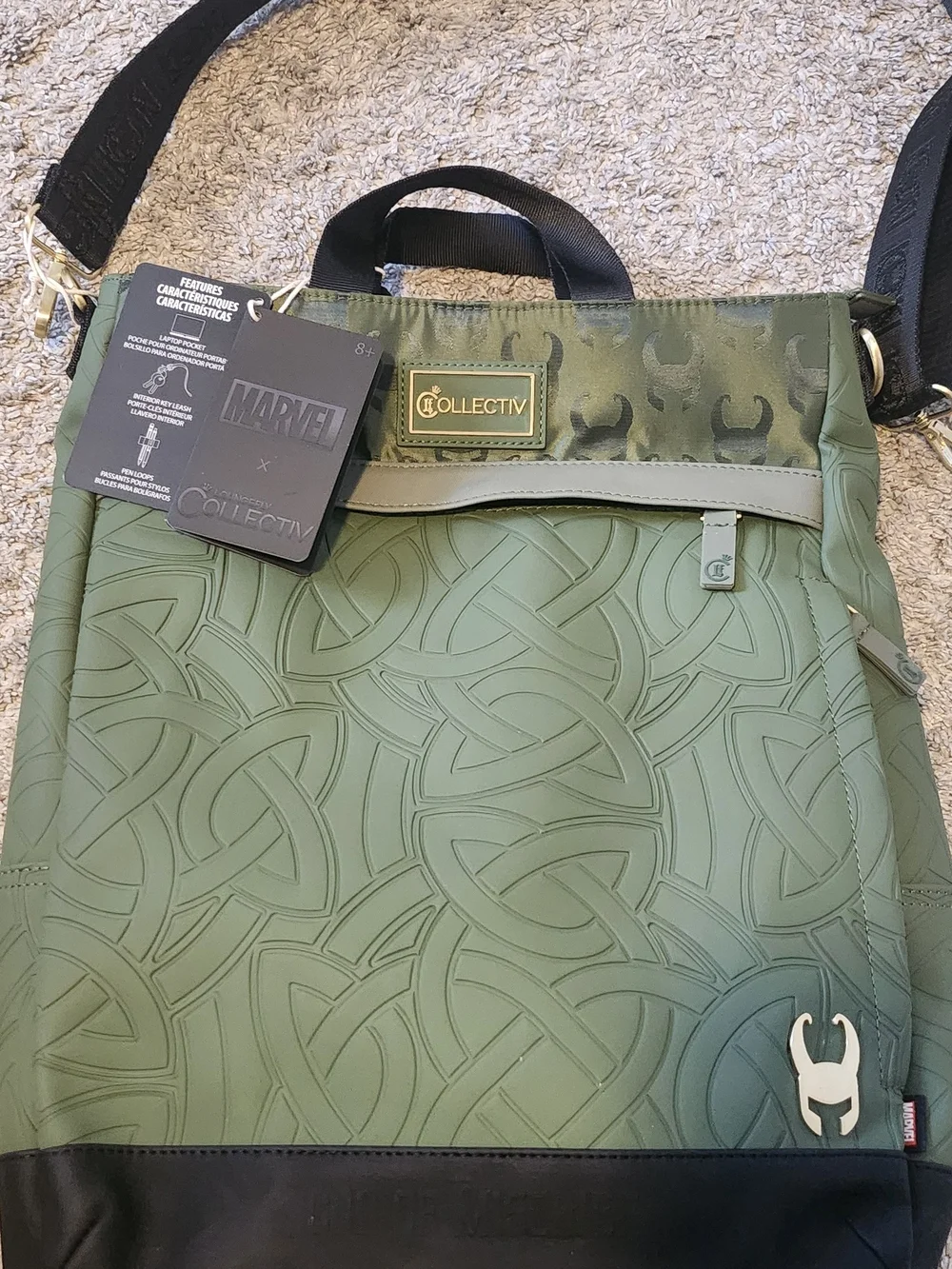 The Loungefly COLLECTIV Marvel Loki Convertible Full-Sized Backpack